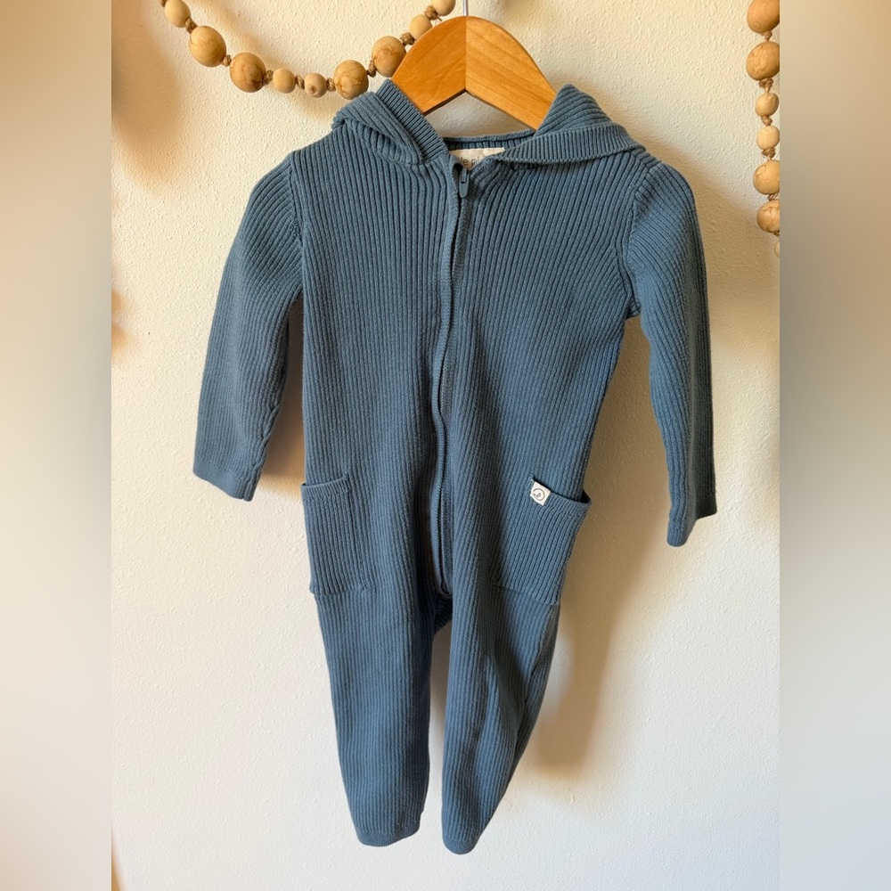 Carters Little Planet Baby Organic Cotton Ribbed Sweater Knit Jumpsuit 18month